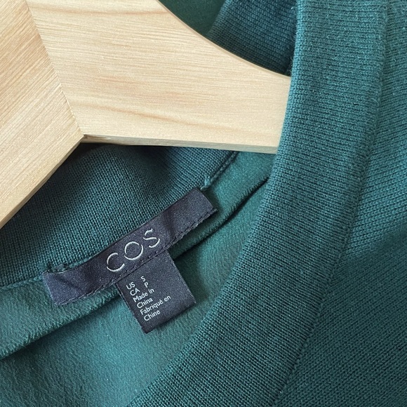 COS Green Silk and Cotton Knit Sweater, Small - Picture 6 of 7